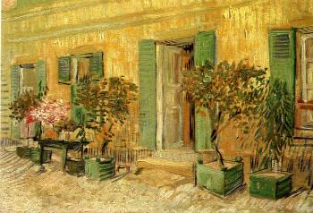 Vincent Van Gogh : Exterior of a Restaurant with Oleanders in Pots